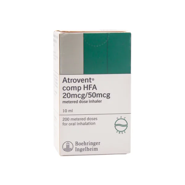 Atrovent Comp Hfa 20mcg Ipratropium Bromide & 50mcg Fenoterol Hydrobromide Metered Dose بخاخ استنشاق