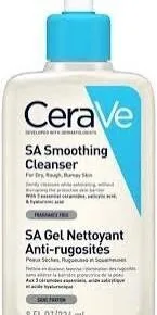 سيرافي Hypoallergenic SA Smoothing & Exfoliating جل Facial غسول منظف with Ceramides Salicylic & حمض الهيالورونيك for Dry Rough & Bumpy Skin - non comedogenic fragrance free