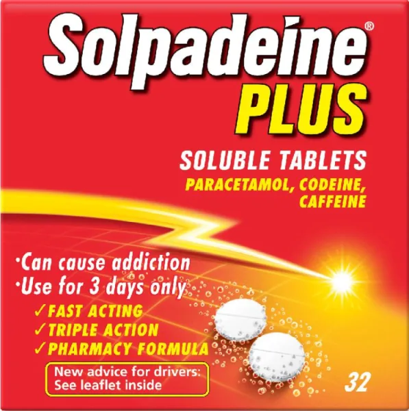 Solpadeine 500 مجم Paracetamol 30 مجم Caffeine & 8 مجم Phosphate for لتسكين الألم