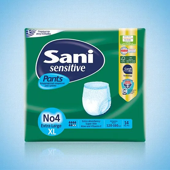 Sani Sensitive XL حفاضة حفاضات بانتس with Aloe & فيتامين E No.4 (120-160cm)