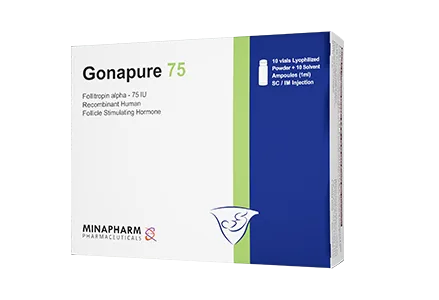 Gonapure 75 وحدة دولية Recombinant Human Follicle Stimulating Hormone فيال with 1 مل Solvent أمبول for Subcutaneous & Intramuscular Injection